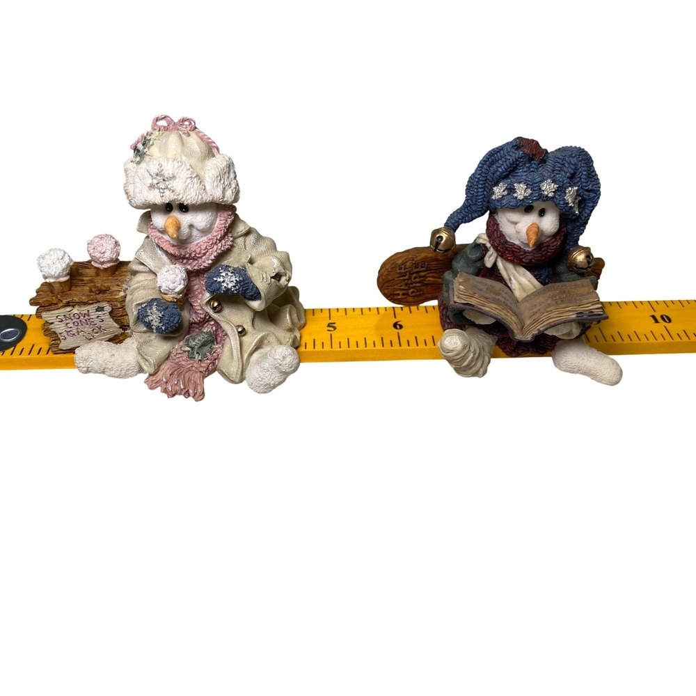 Boyds Bears Wee Folkstone Snowmen Slurp‎ 36500 & Half Pipe 36502 Figurines 1997